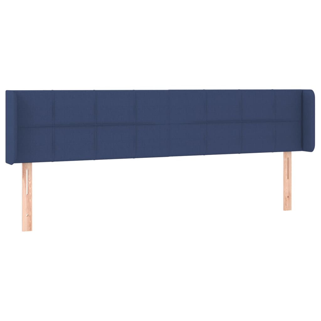 Cabeceira de cama c/ luzes LED tecido 163x16x78/88 cm azul