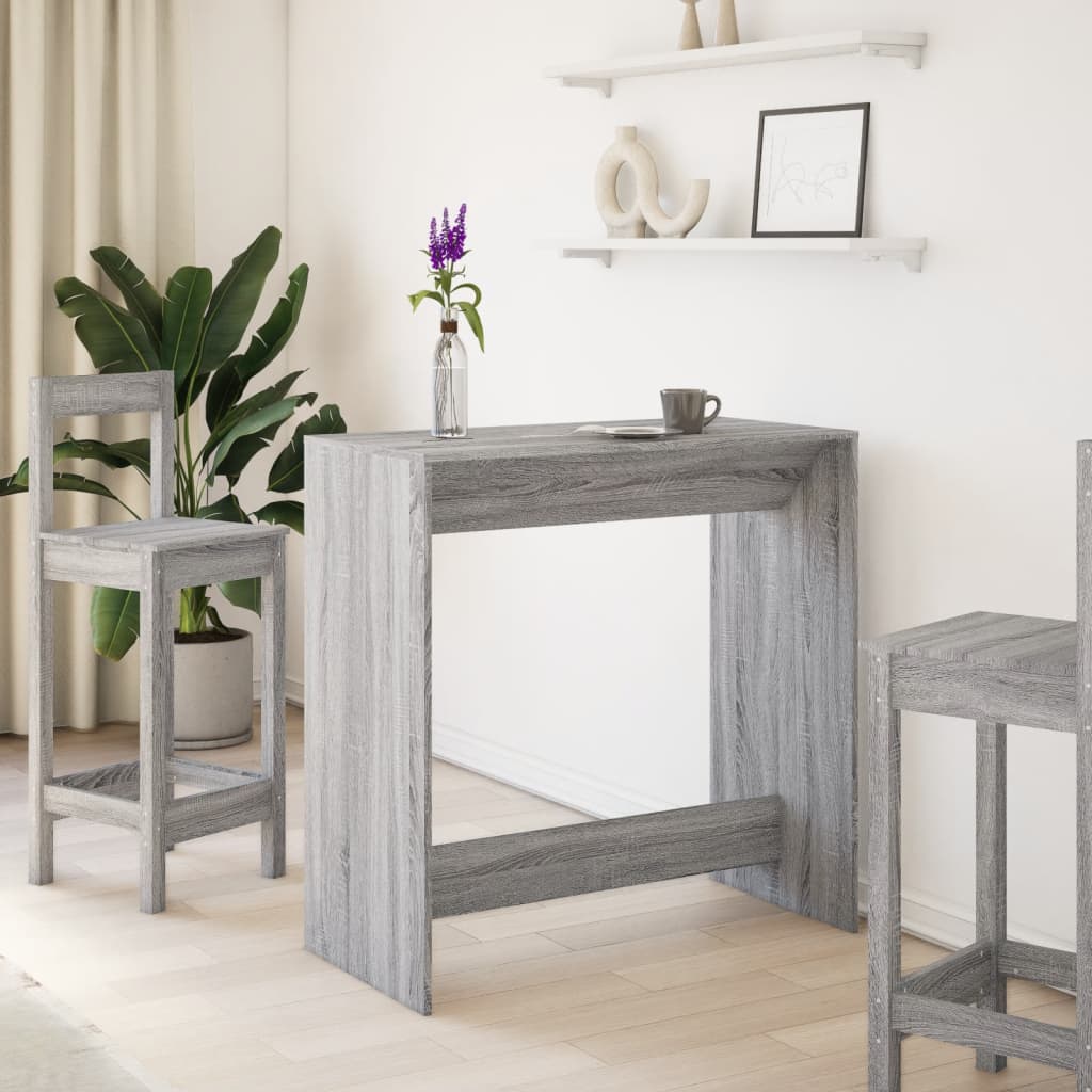 Mesa de bar 102x50x103,5cm derivados de madeira cinzento sonoma