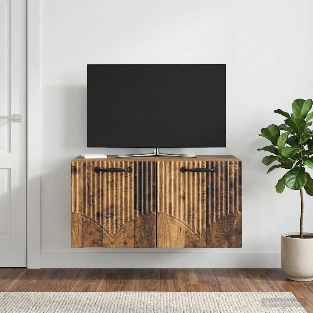 Gabinete de TV de parede madeira antiga 59,5 x 41 x 30 cm