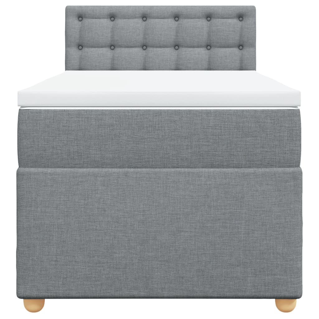 Cama com molas/colchão 80x200 cm tecido cinza-claro
