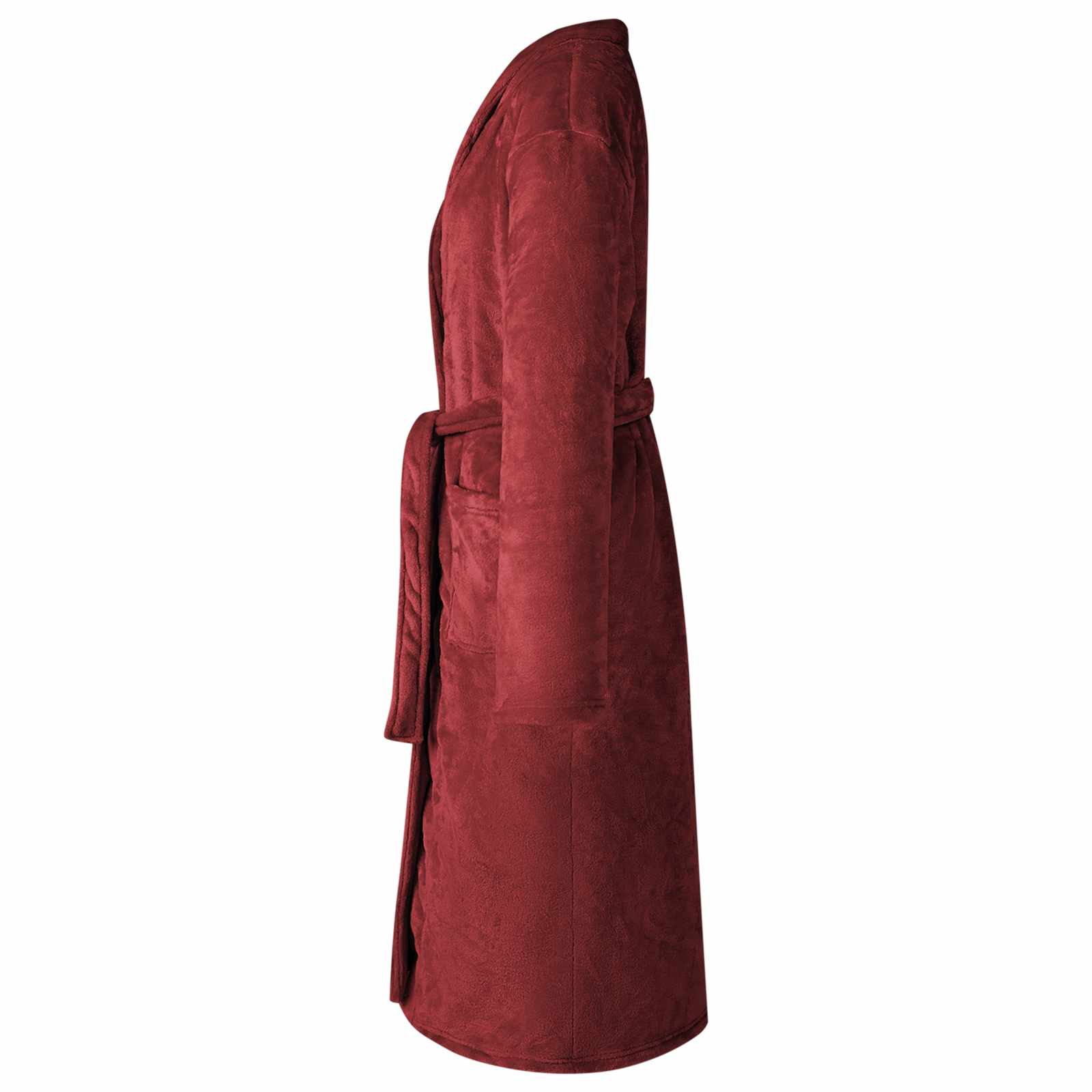 Roupão sem capuz vermelho bordeaux xxl flanela