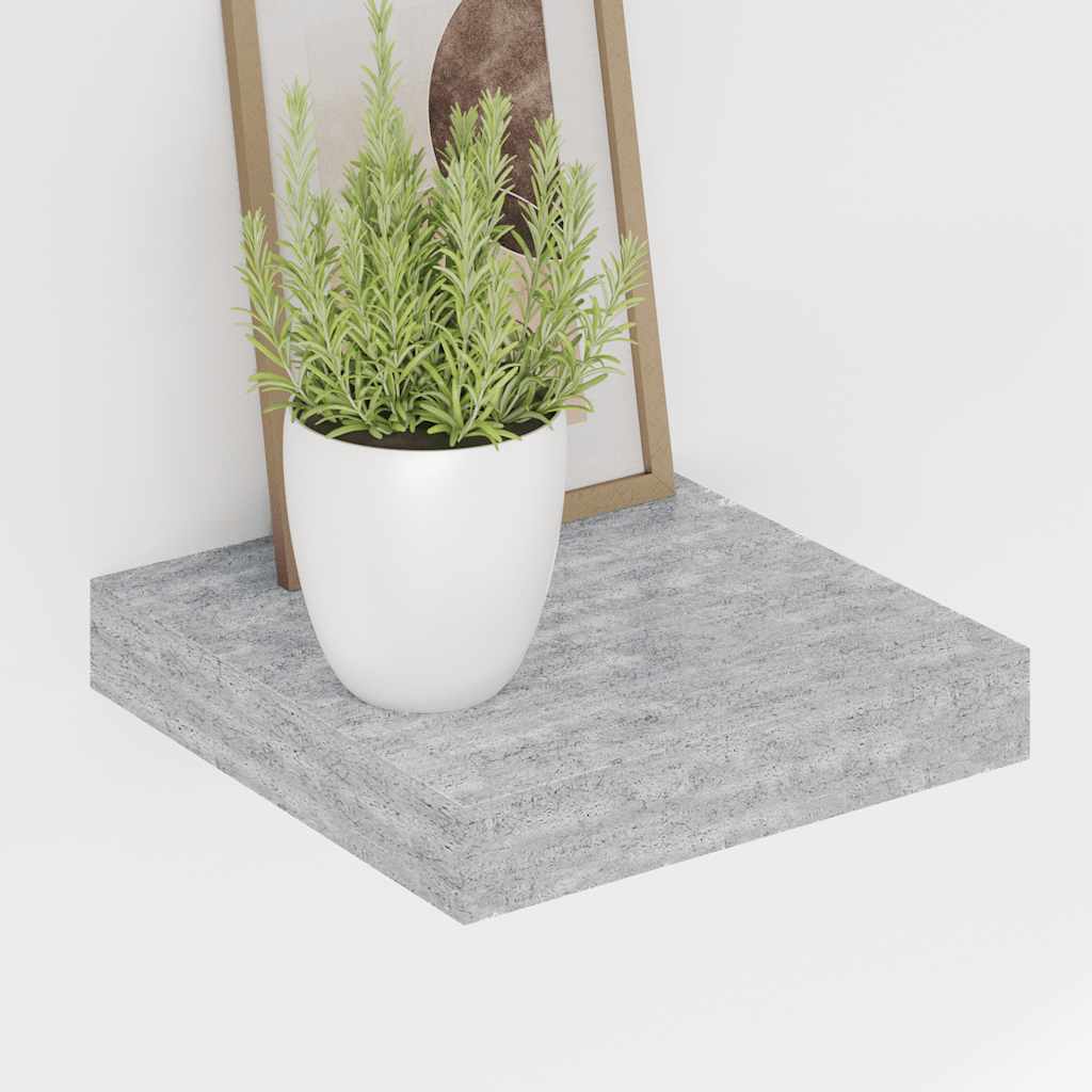 Prateleiras de parede 4 pcs 23x23,5x3,8cm MDF cinzento-cimento