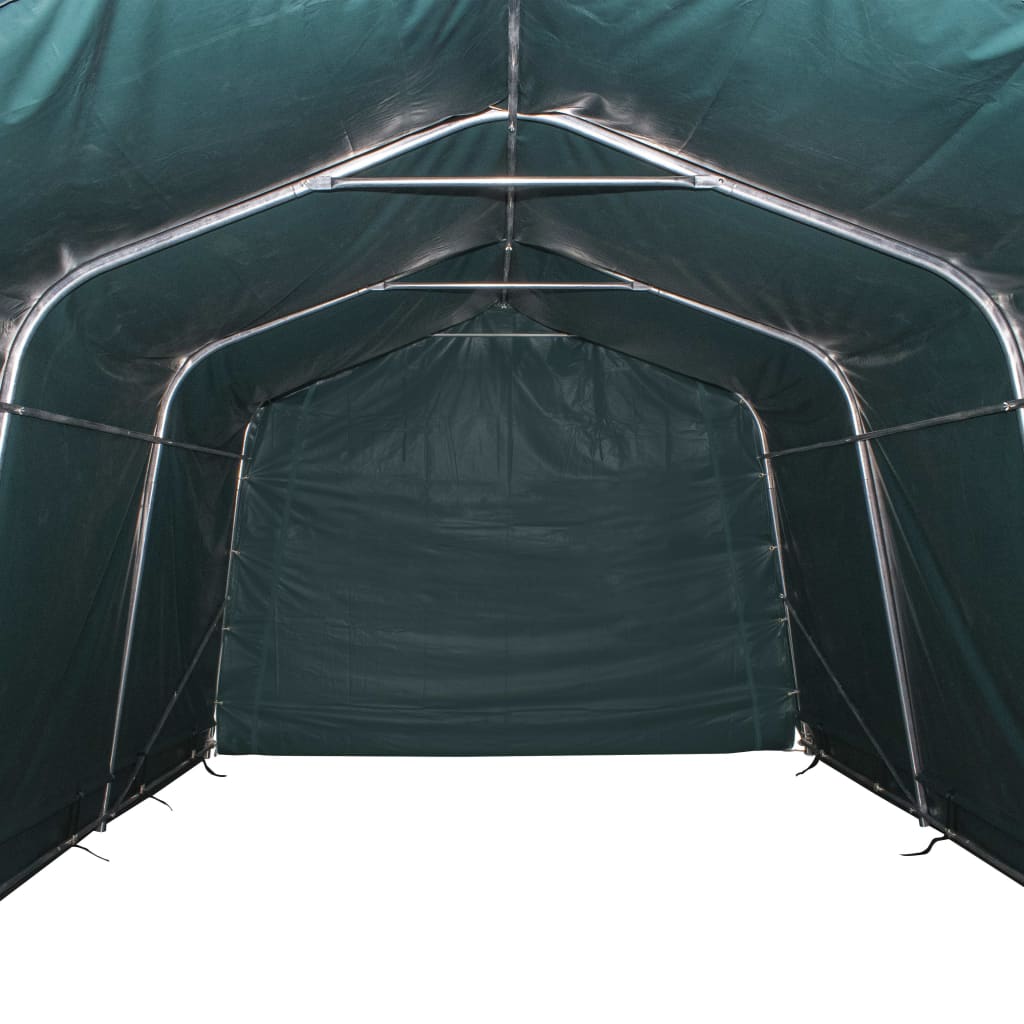 Tenda para gado removível PVC 550 g/m² 3,3x16 m verde-escuro