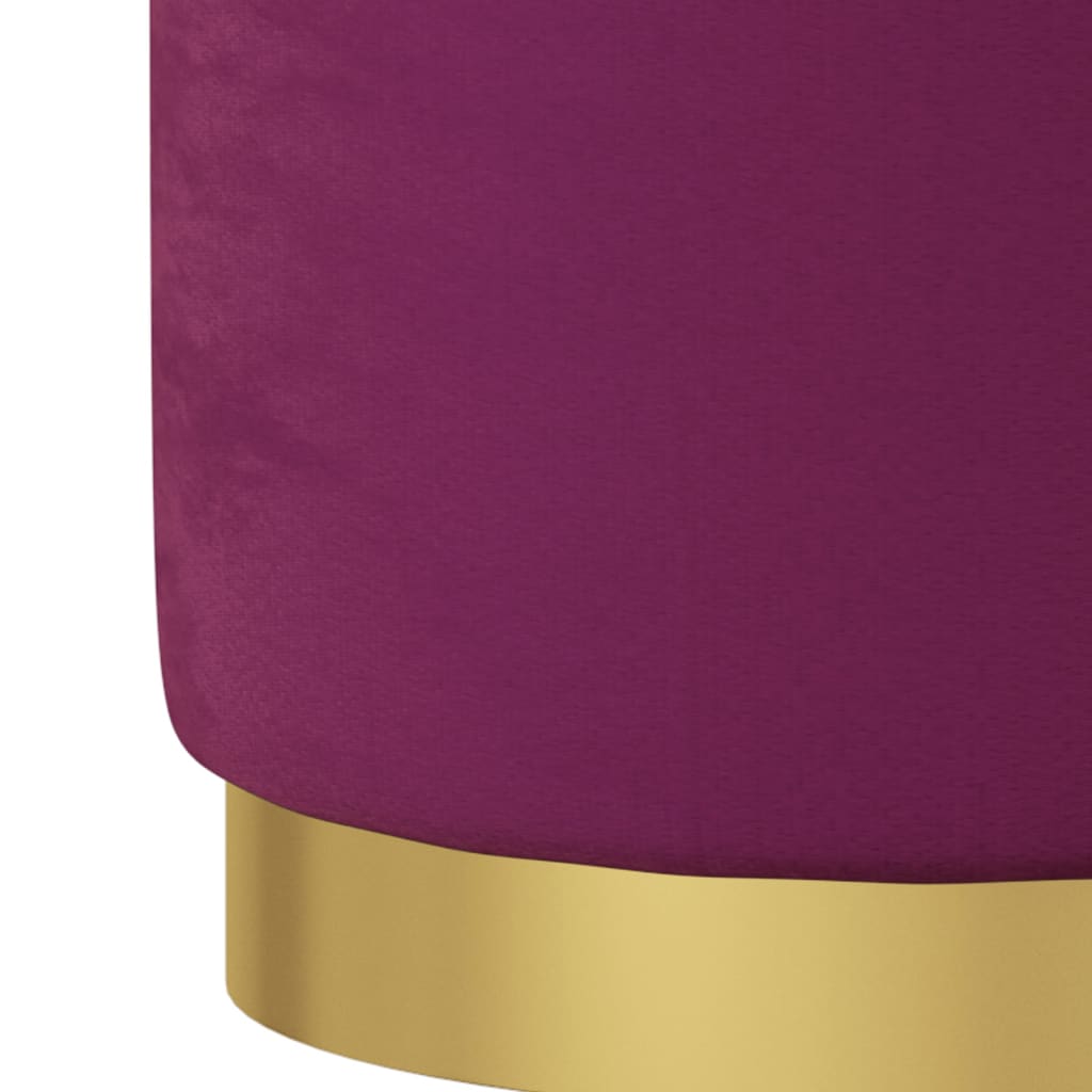 Banqueta com arrumação redonda veludo 31 x 37 cm roxo