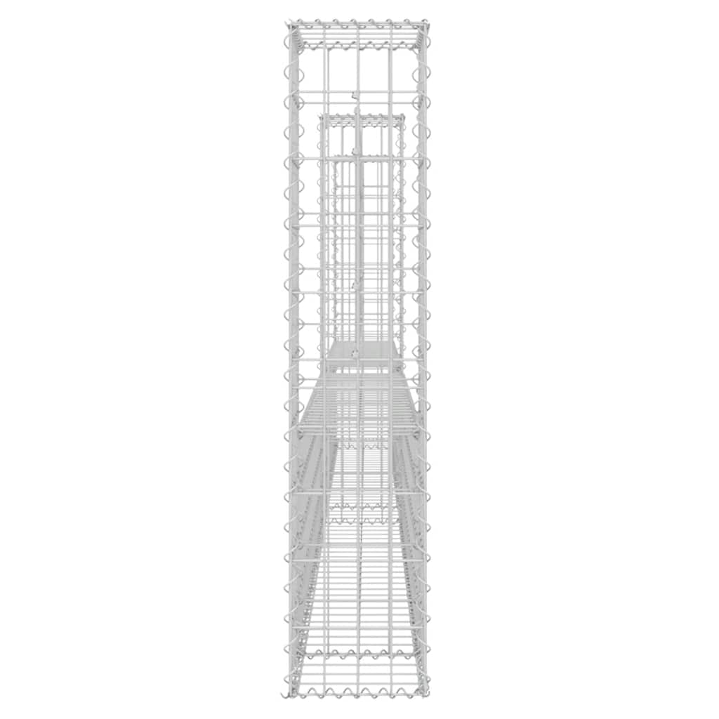 Cesto gabião em forma de u c/ 3 postes 260x20x100 cm ferro