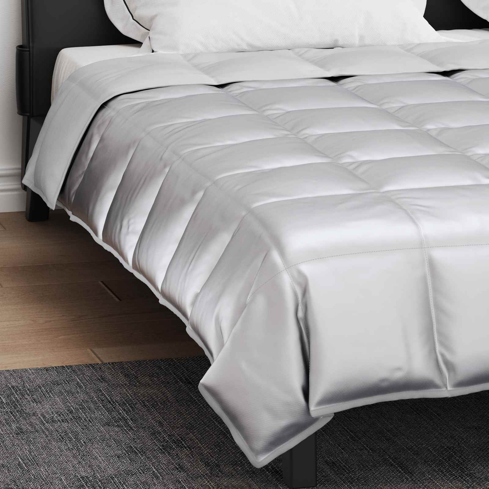 Duvet de ano inteiro 200 x 240 cm 300 gsm prateado