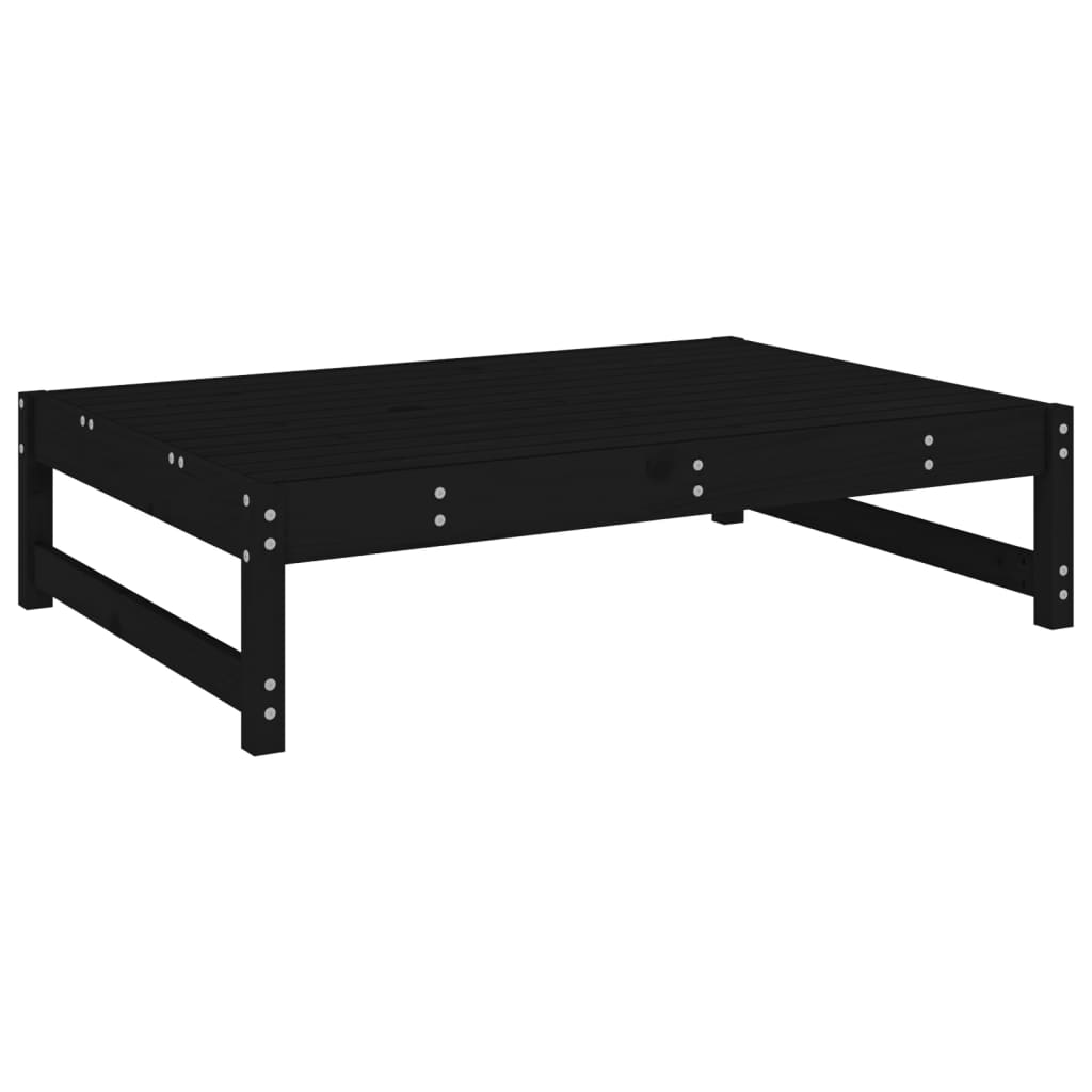 Apoio de pés para jardim 120x80 cm pinho maciço preto