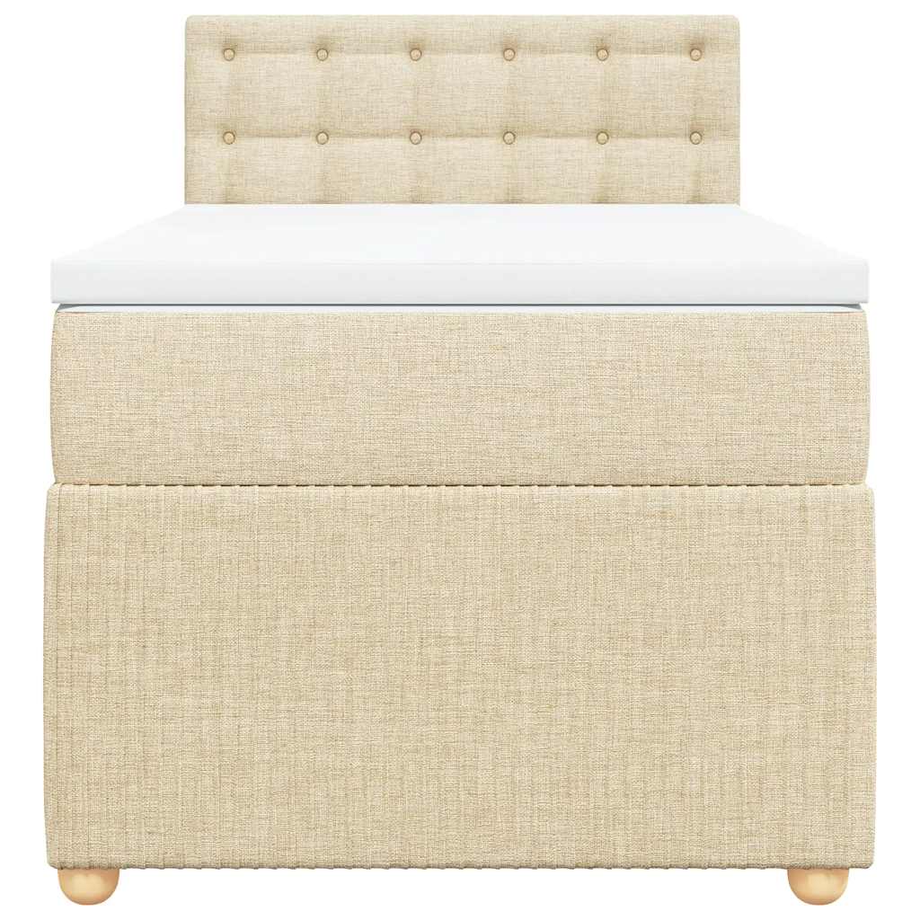 Cama com molas/colchão 80x200 cm tecido cor crème
