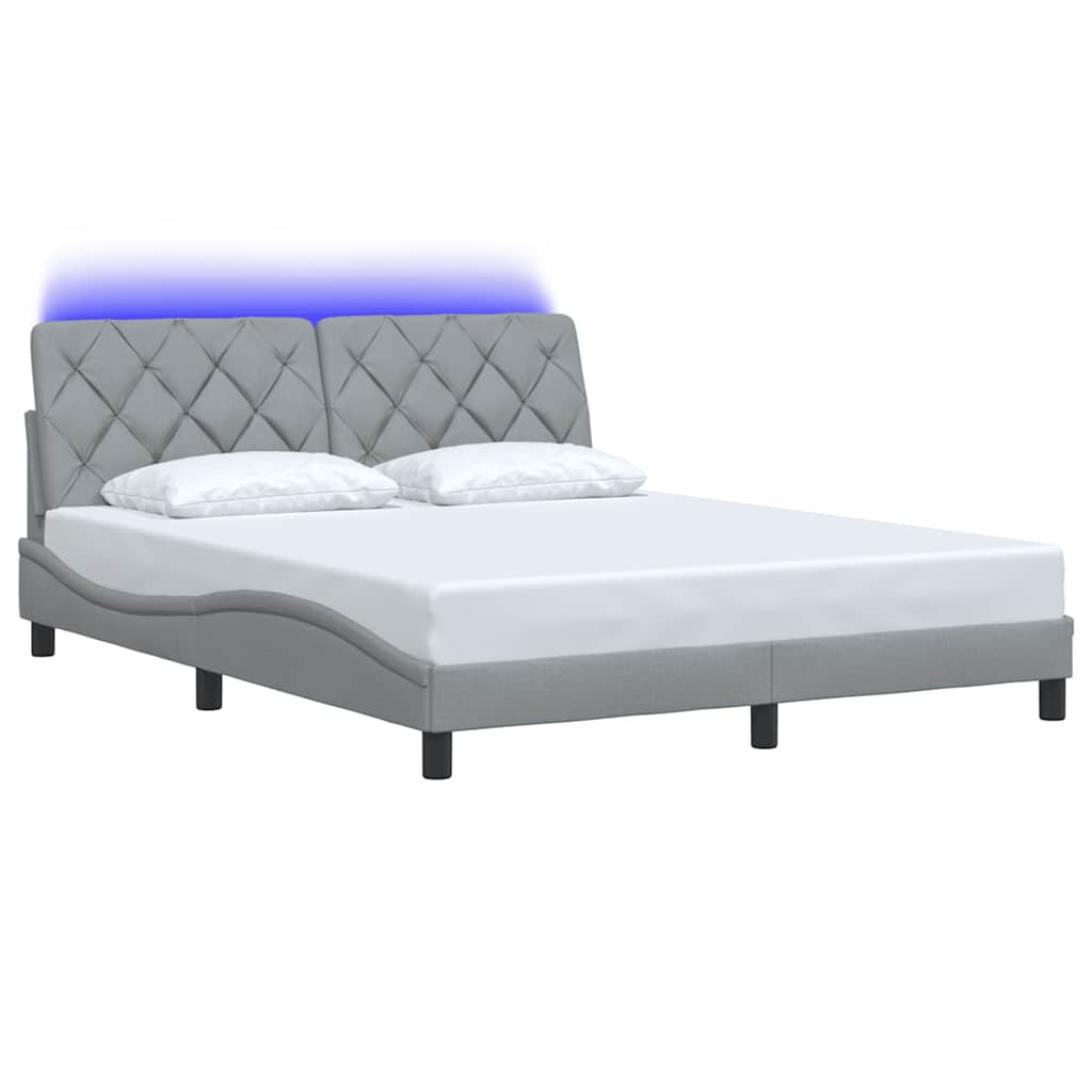 Estrutura de cama com LED sem colchão 160x200 cm tecido