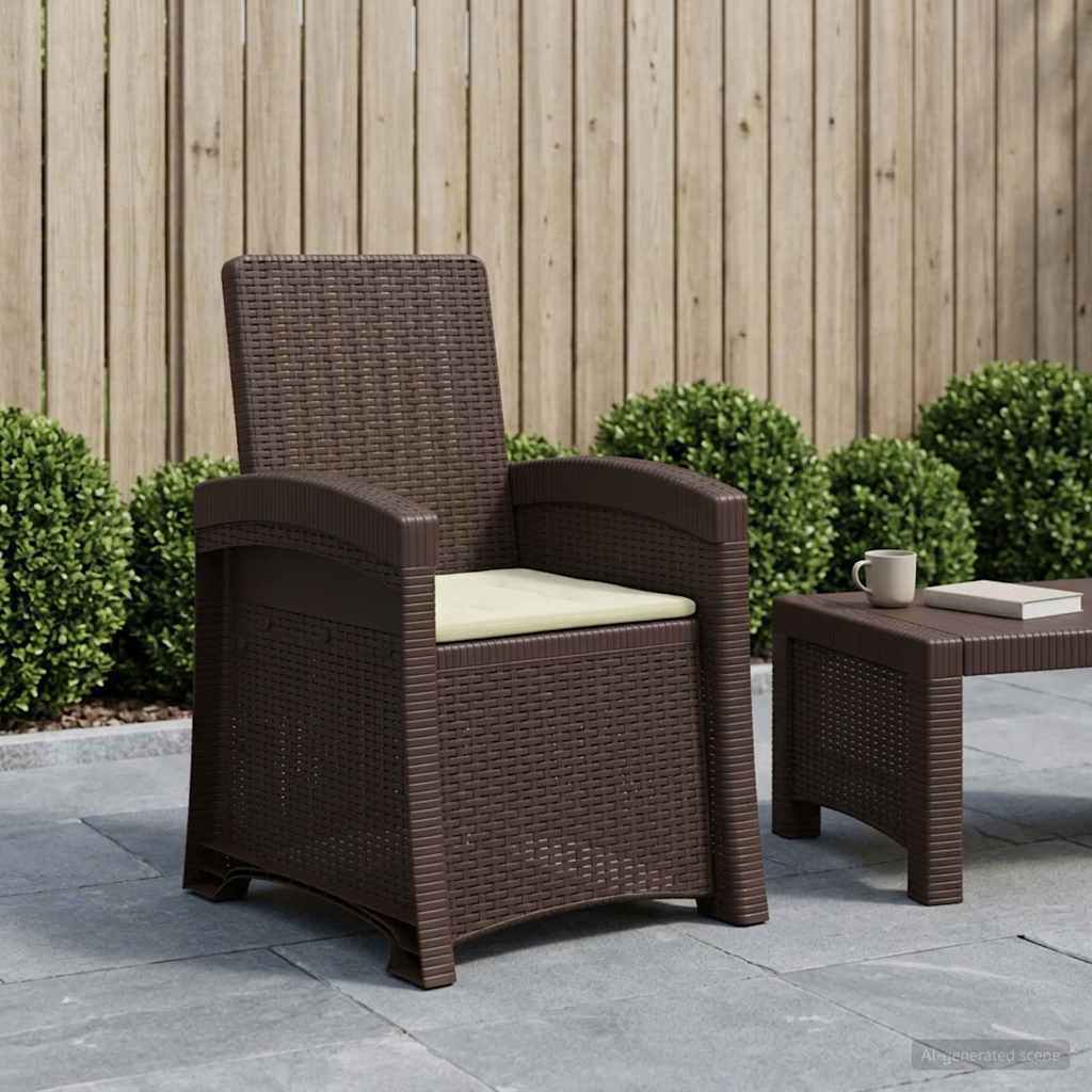 Cadeira de jardim reclinável com aparência de rattan PP