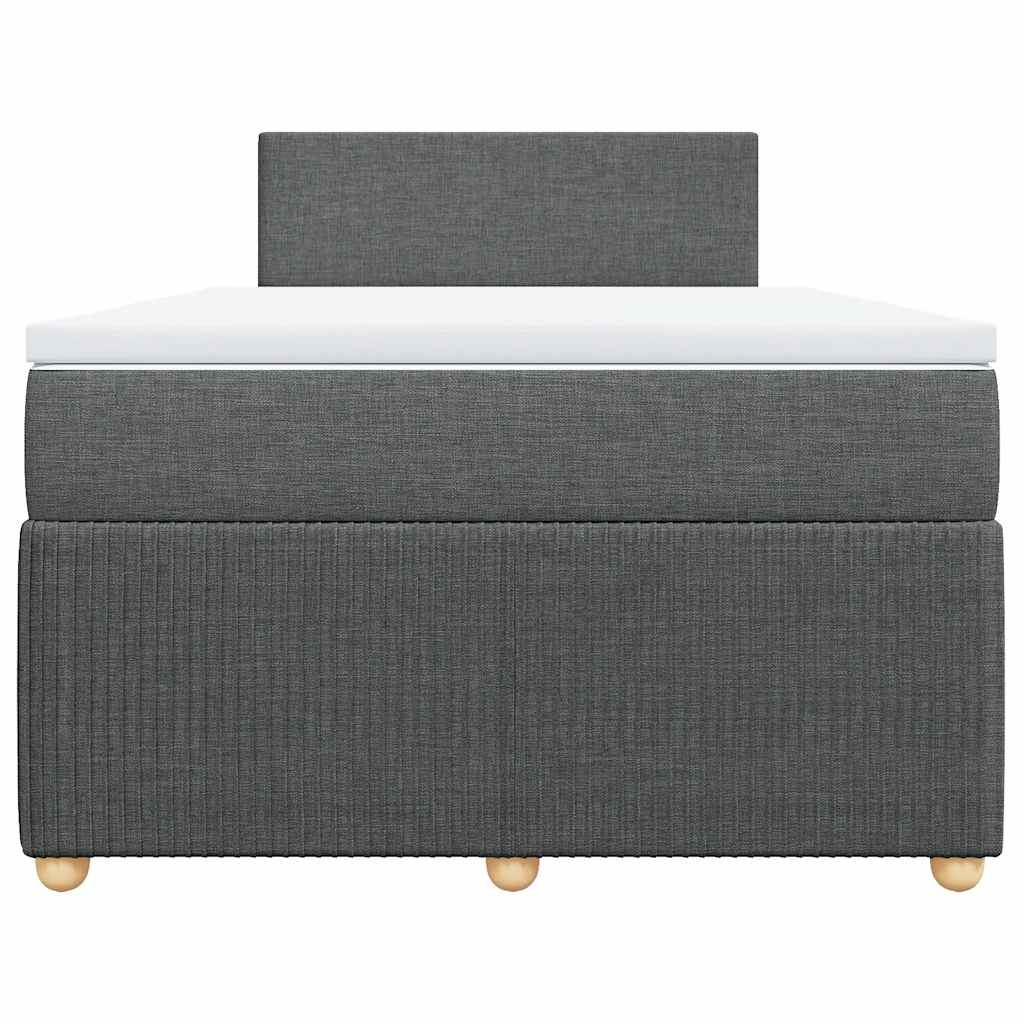 Cama boxspring com colchão 120x190 cm tecido cinzento-escuro