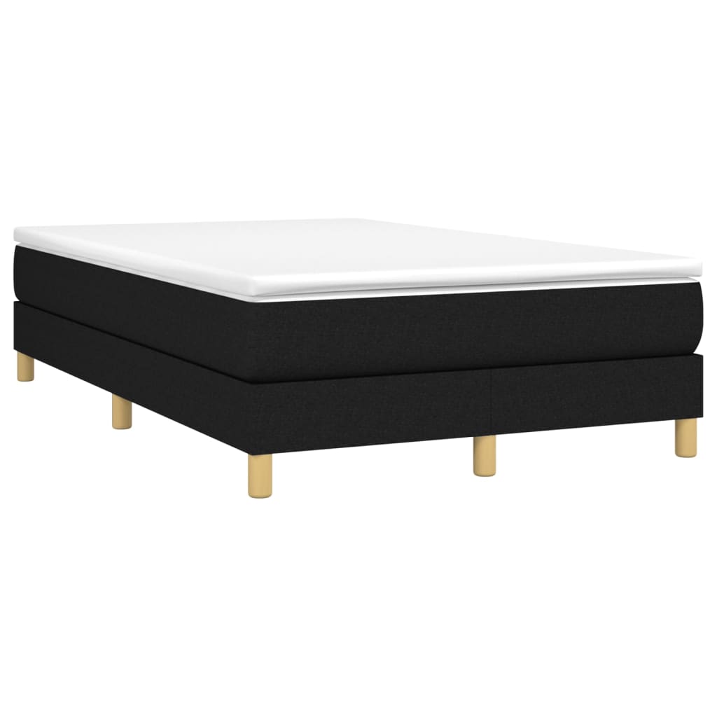 Estrutura de cama com molas 120x200 cm tecido preto