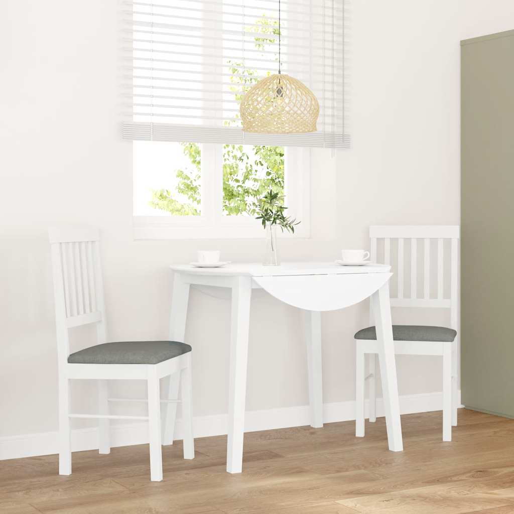 Cadeiras de jantar com almofadões 2 pcs madeira maciça branco
