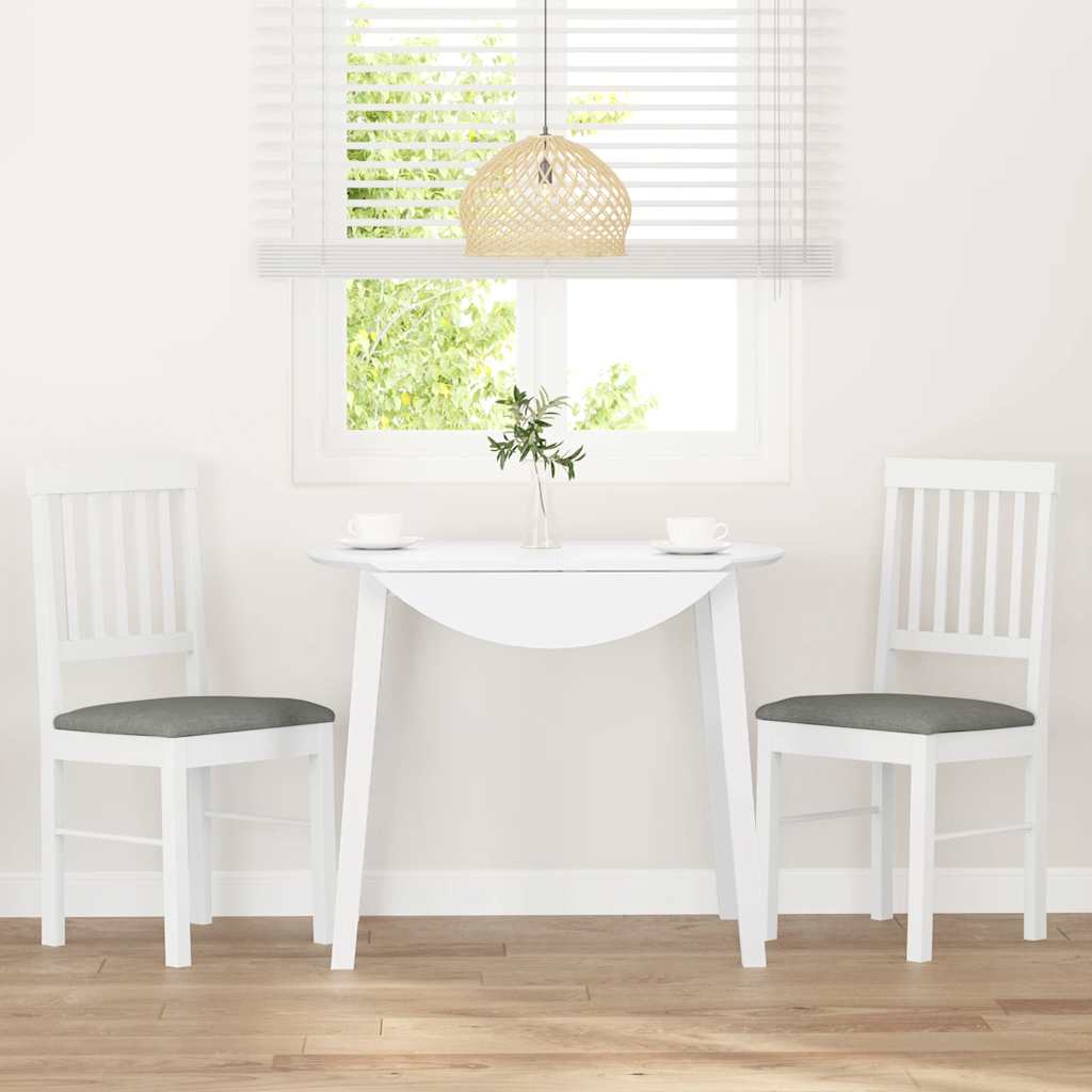 Cadeiras de jantar com almofadões 2 pcs madeira maciça branco
