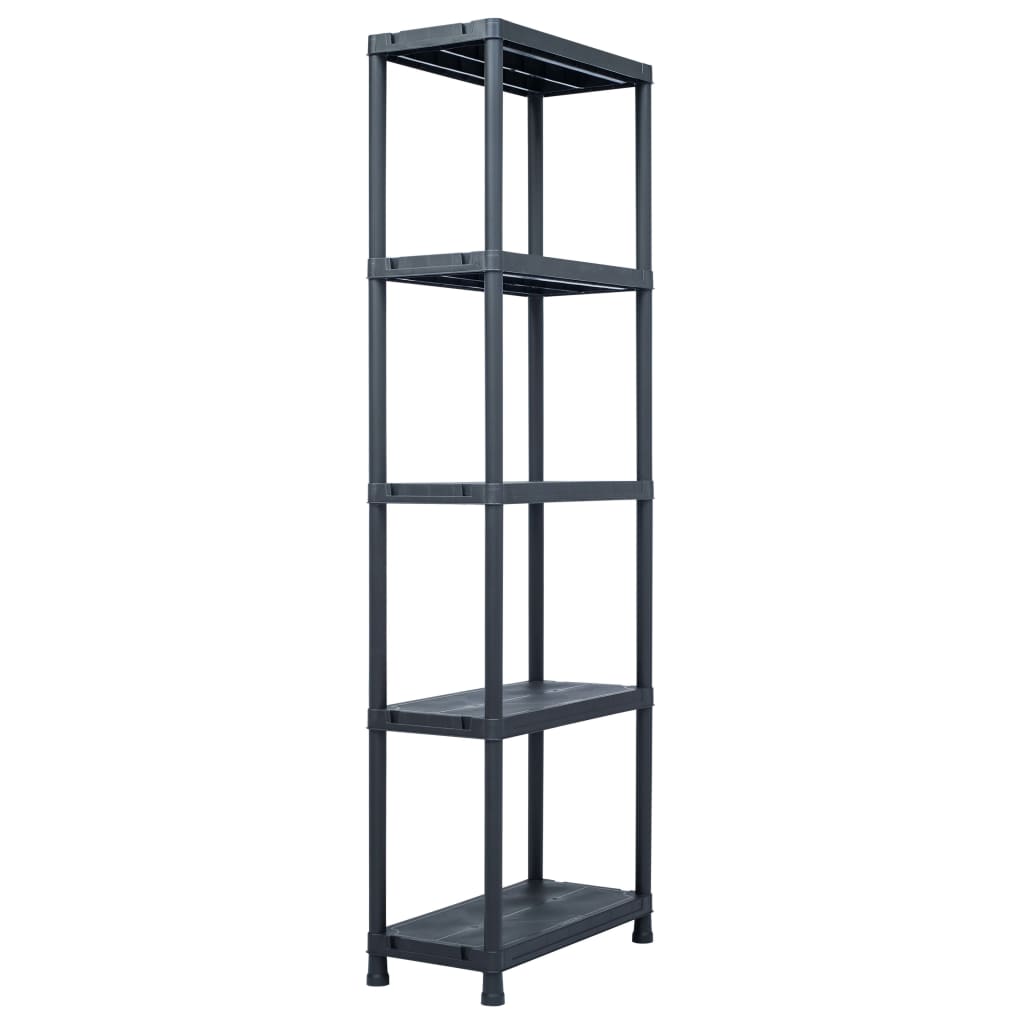 Estante de arrumação 125 kg 60x30x180 cm plástico preto
