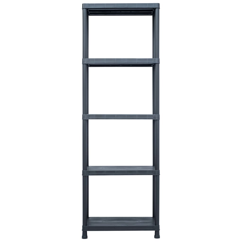 Estante de arrumação 125 kg 60x30x180 cm plástico preto