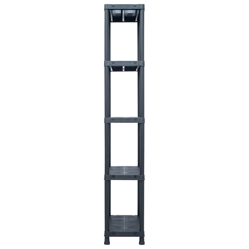 Estante de arrumação 125 kg 60x30x180 cm plástico preto