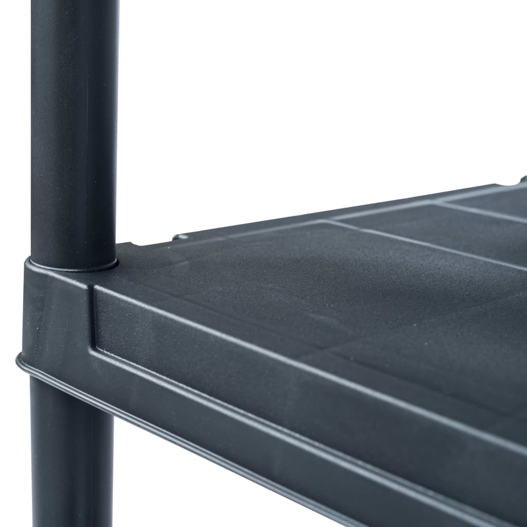 Estante de arrumação 125 kg 60x30x180 cm plástico preto