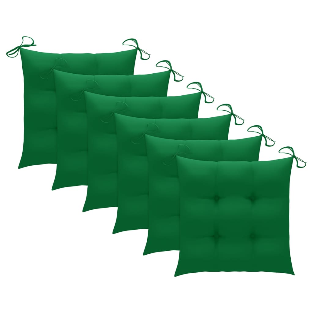 Cadeiras de jantar p/ jardim 6 pcs c/ almofadões acácia maciça