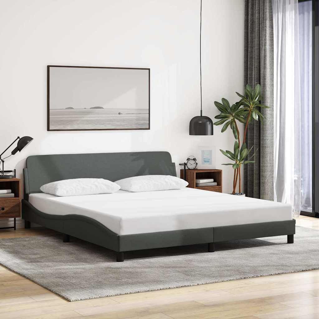 Estrutura de cama dover 183x213 cm tecido cinza-escuro