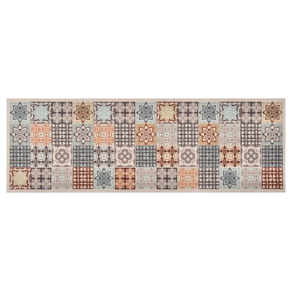 Tapete de cozinha lavável com design mosaico colorido 60x180 cm