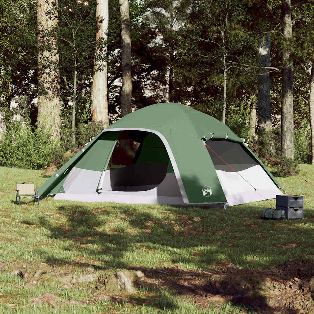 Tenda familiar em cúpula para 6 pessoas impermeável verde
