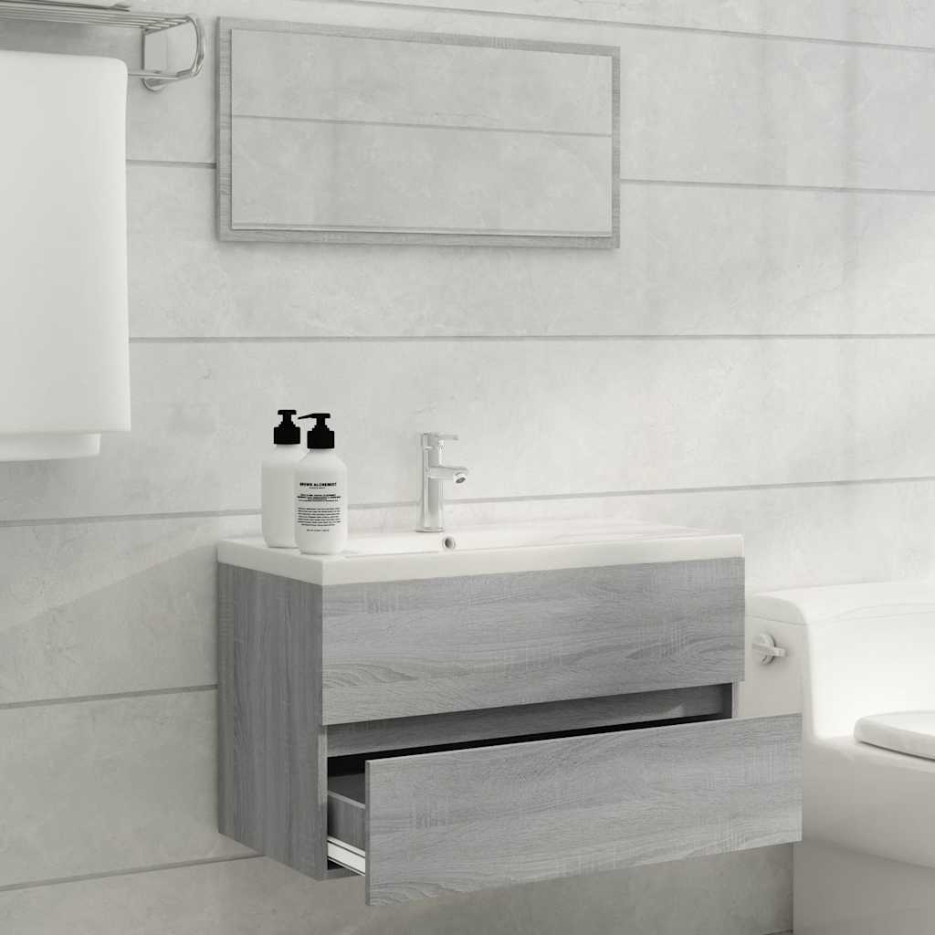 2 Pcs conjunto móveis wc derivados de madeira sonoma cinza