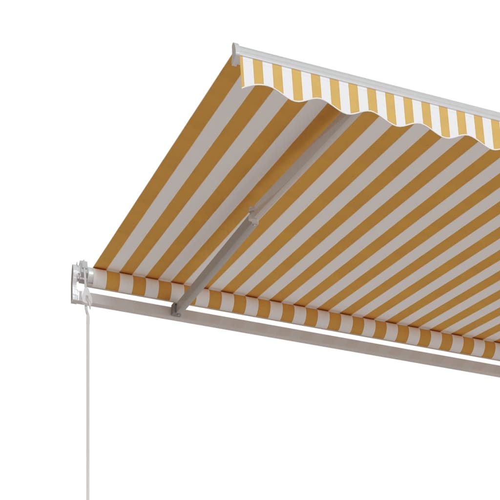 Toldo retrátil automático 400x350 cm amarelo e branco