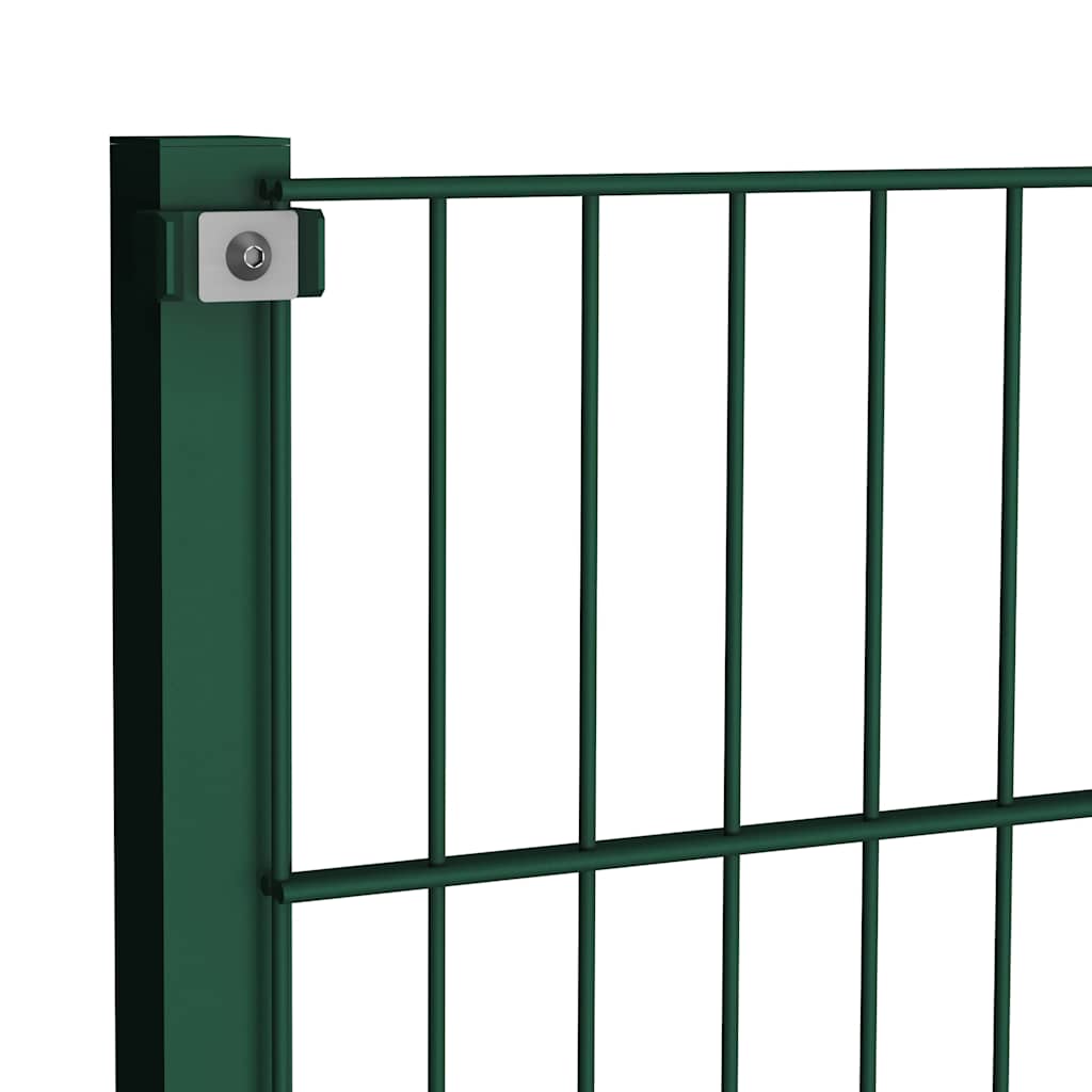 Painel de vedação com postes de ferro 1212x80 cm verde
