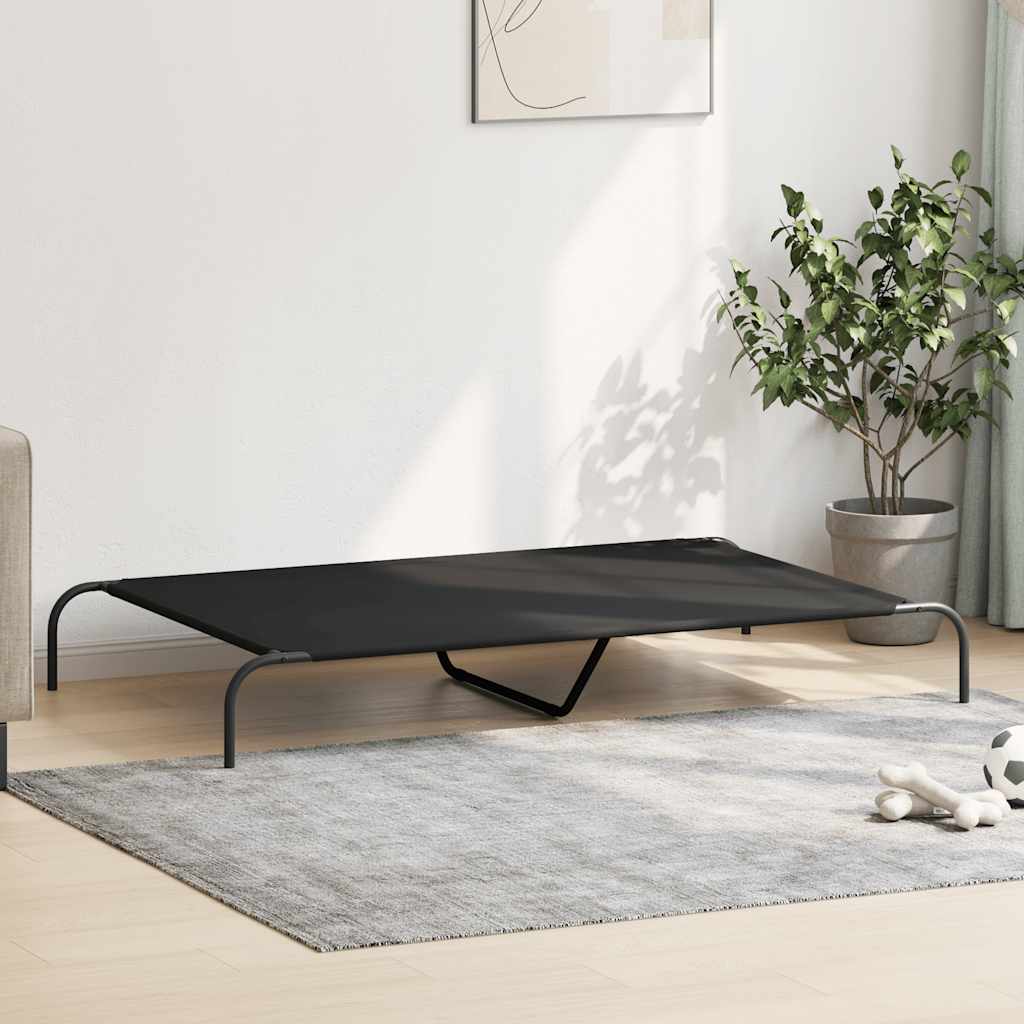 Cama para cães elevada 150x90x20cm tecido oxford e aço preto