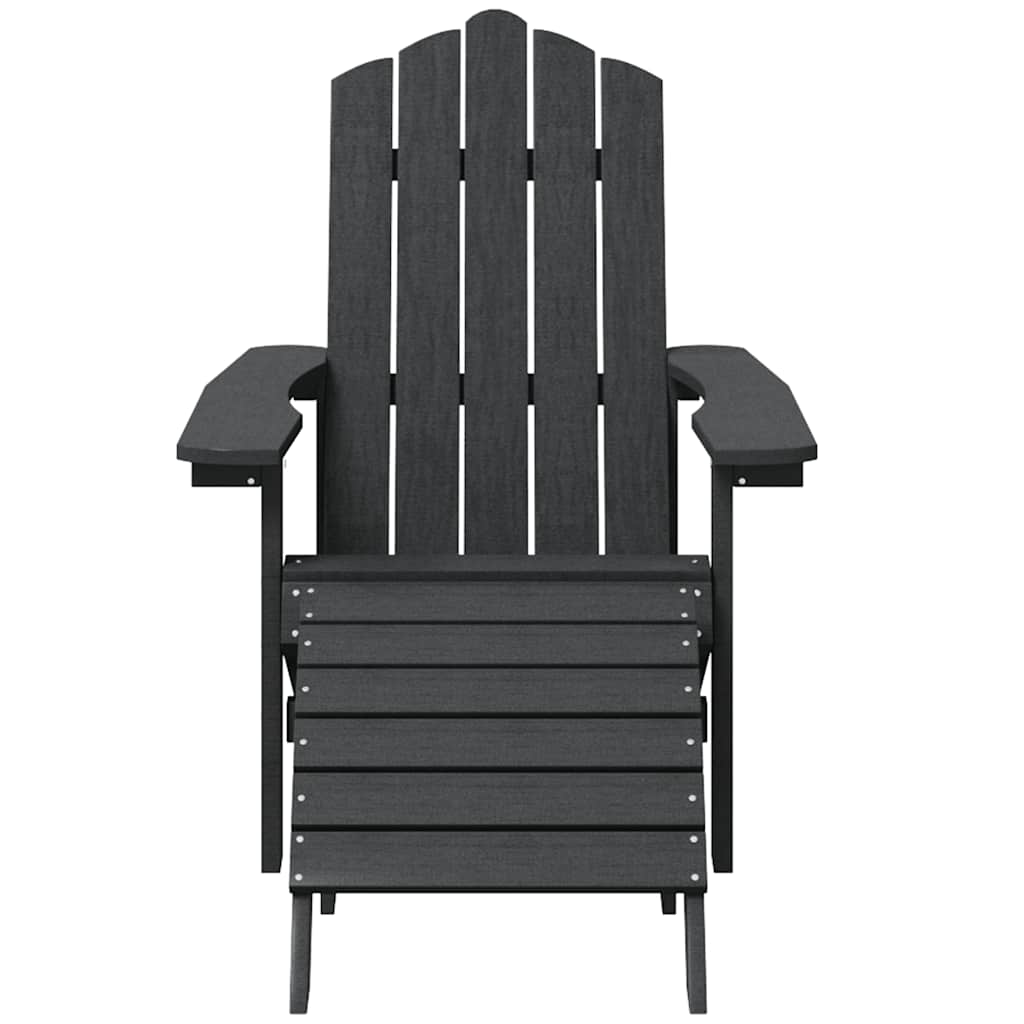Cadeira de jardim adirondack com banco de pés pead antracite