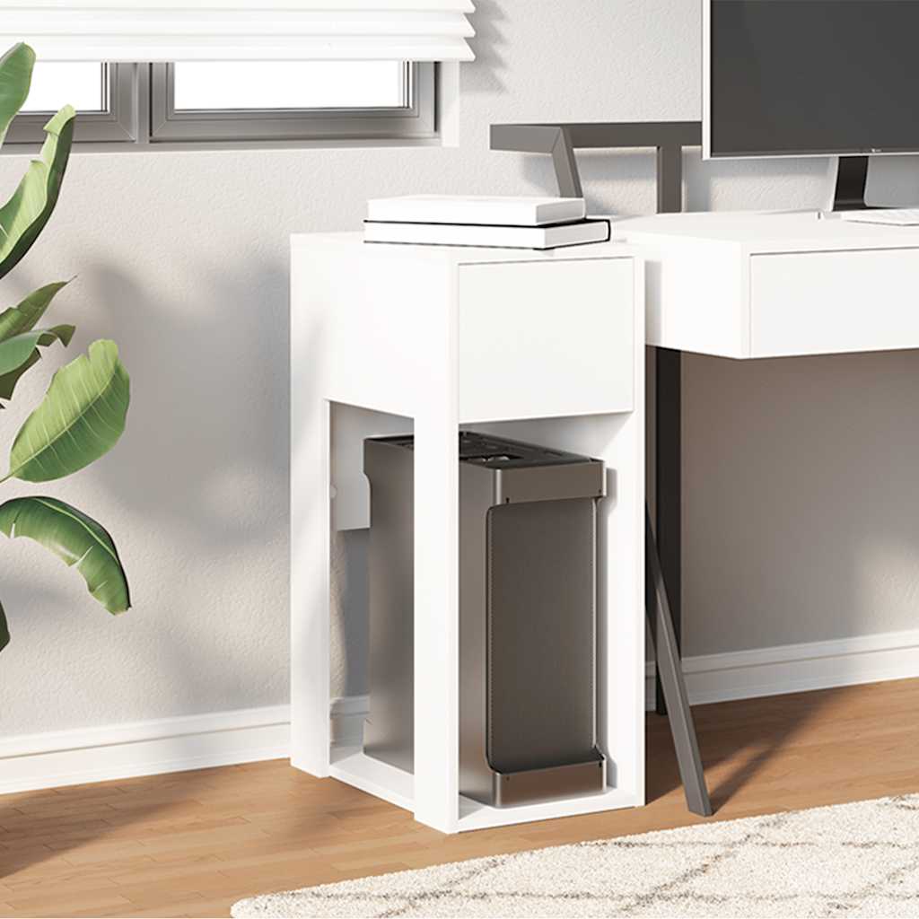 Suporte torre de computador com gaveta 30x44x74 cm branco