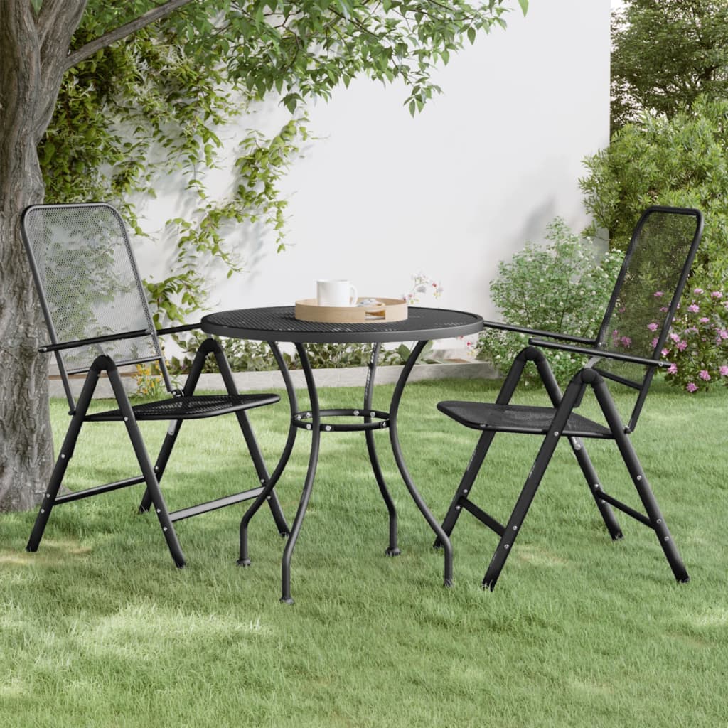 Mesa de jardim ø80x72 cm malha metal expandido antracite