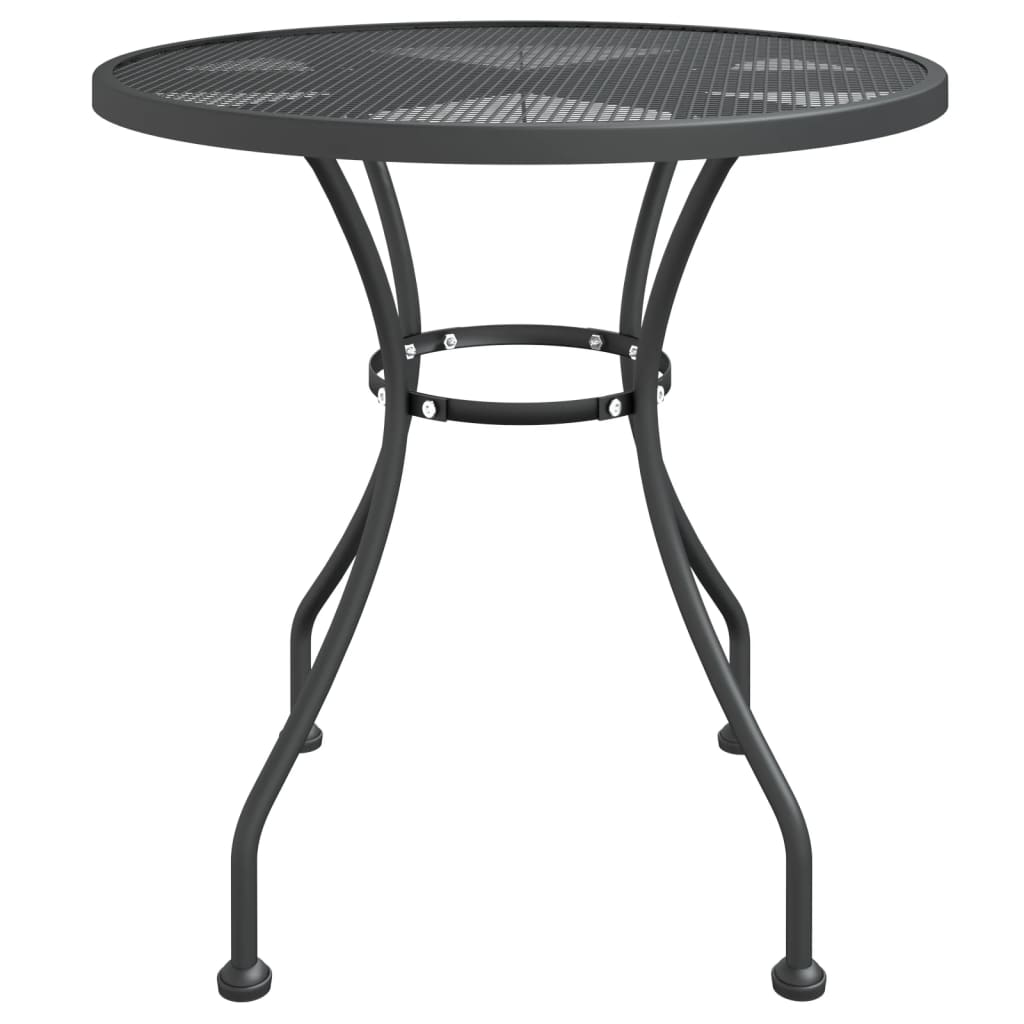 Mesa de jardim ø80x72 cm malha metal expandido antracite