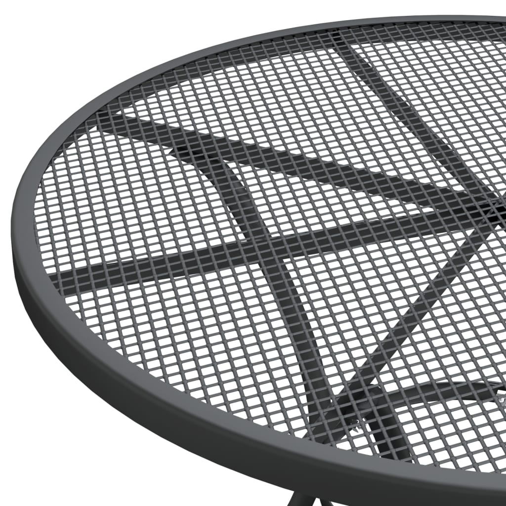 Mesa de jardim ø80x72 cm malha metal expandido antracite