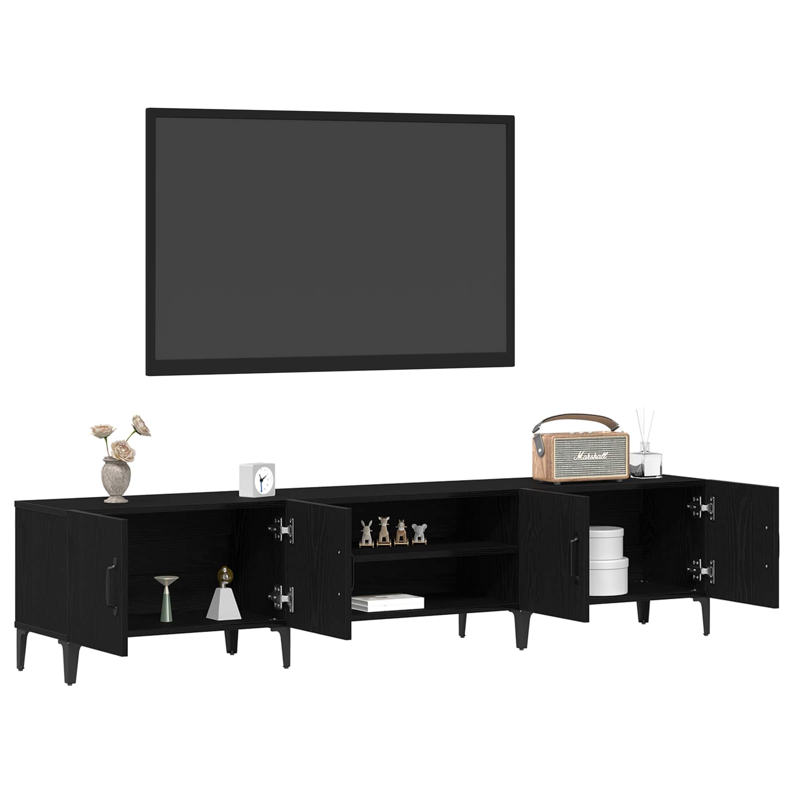 Gabinete para TV 180 x 31,5 x 40 cm carvalho preto