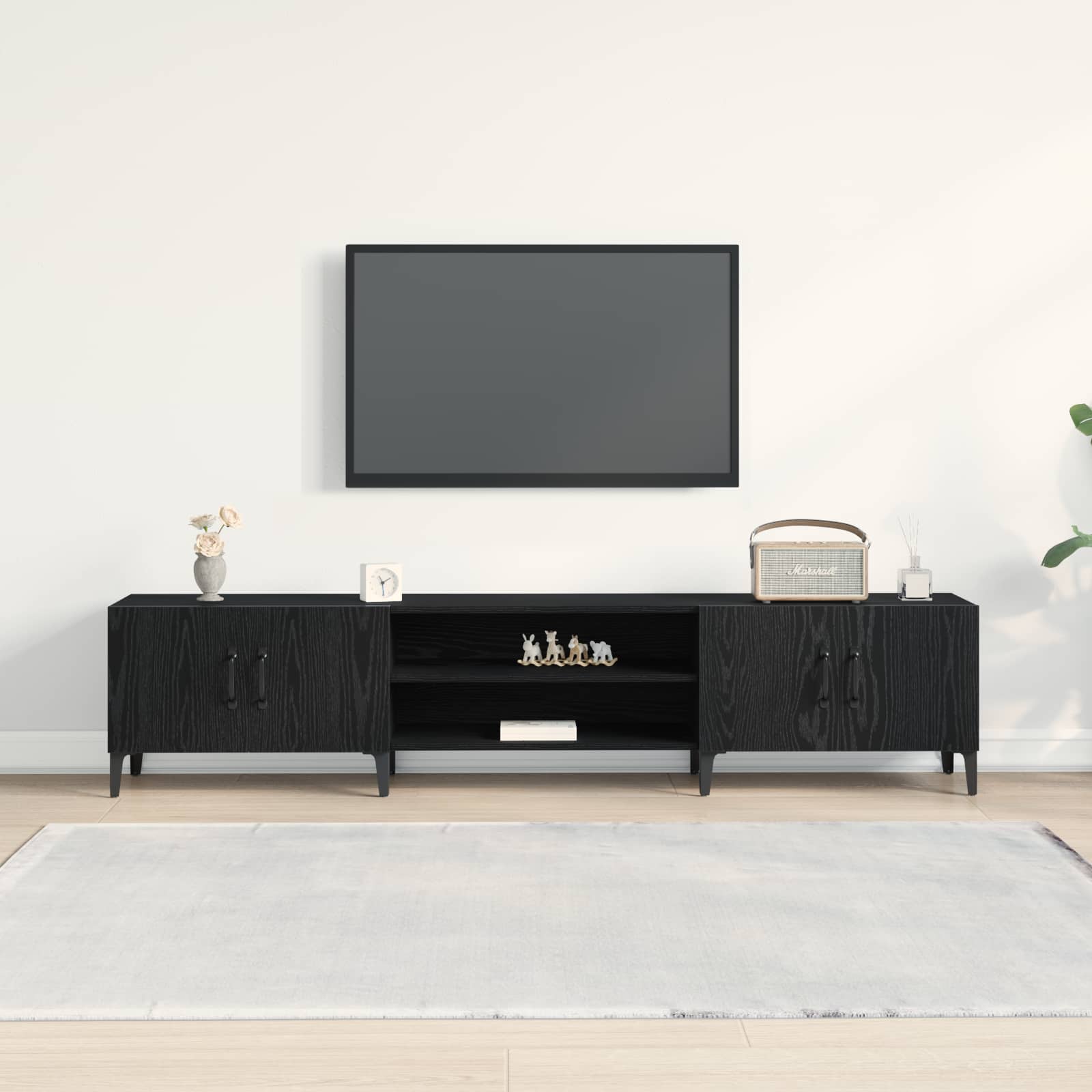 Gabinete para TV 180 x 31,5 x 40 cm carvalho preto