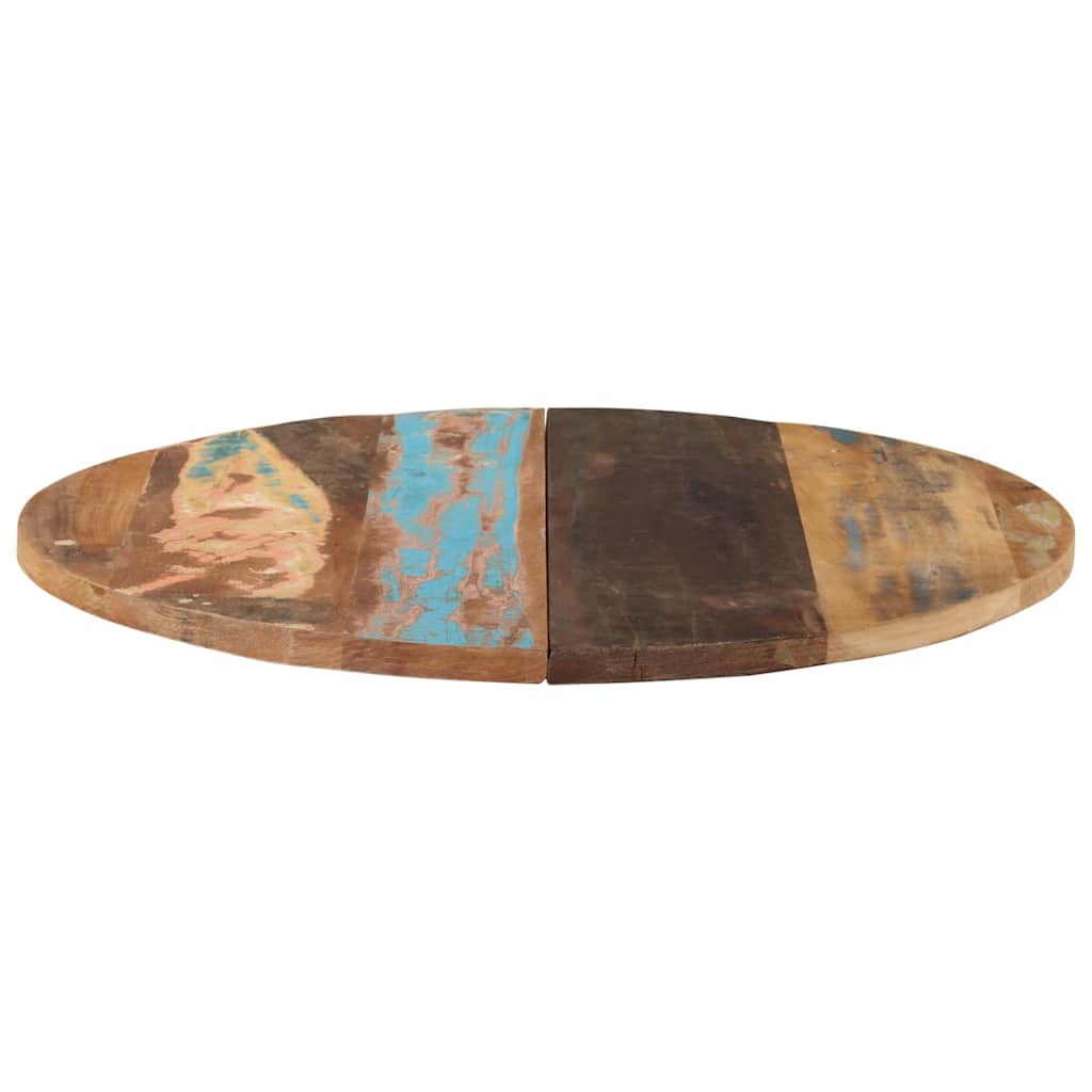 Tampo de mesa redondo 80 cm 25-27 mm madeira recuperada maciça
