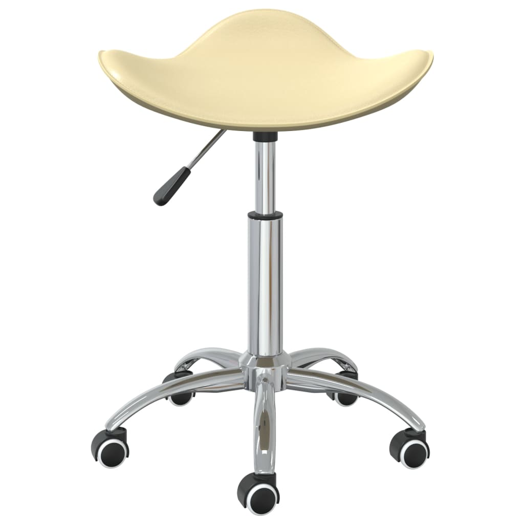 Cadeira de jantar giratória couro artificial cor creme