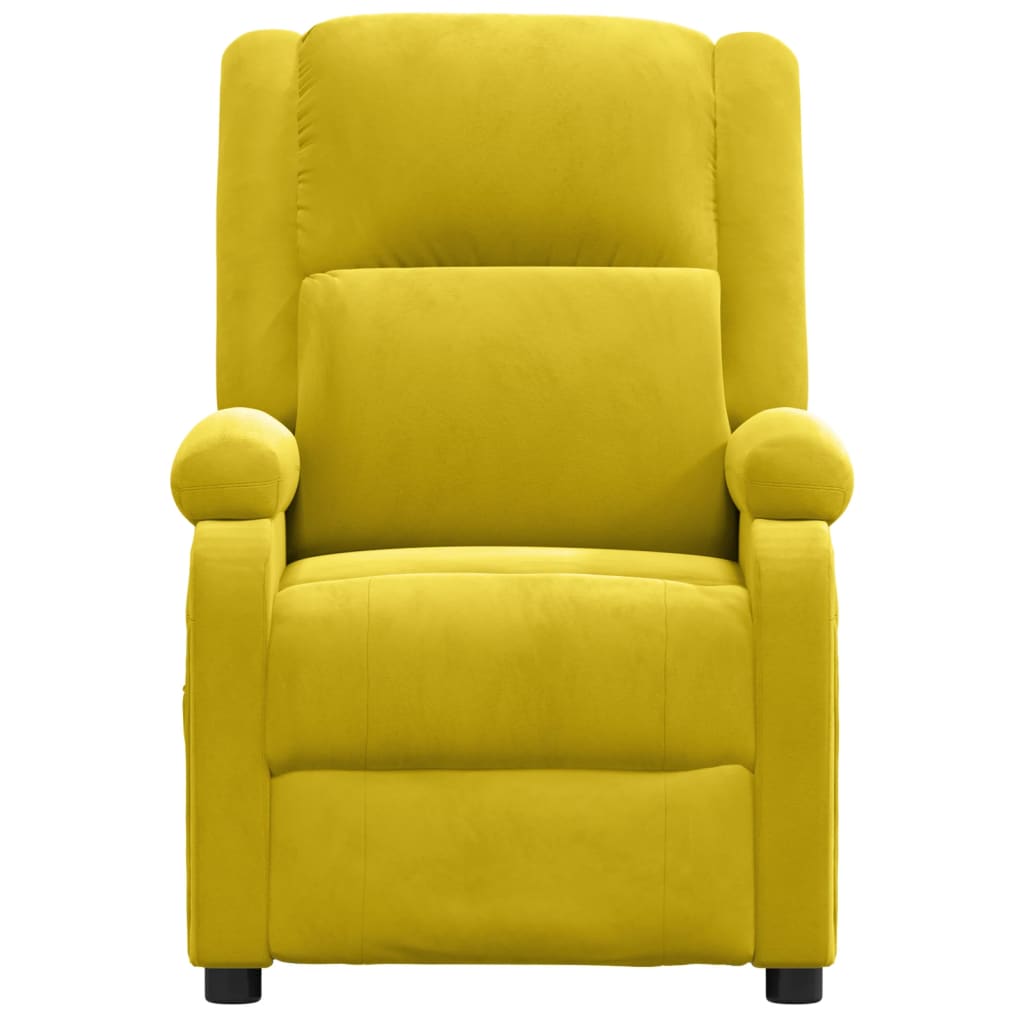Poltrona elétrica reclinável veludo amarelo