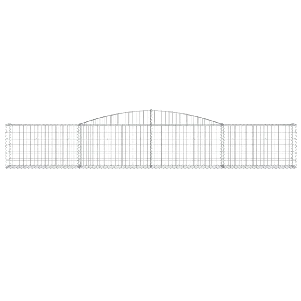 Cestos gabião arqueados 7 pcs 400x30x60/80 cm ferro galvanizado