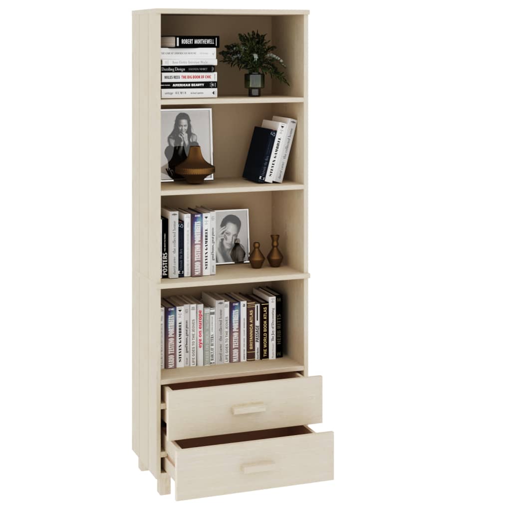 Aparador alto hamar 60x35x180 cm pinho maciço castanho-mel