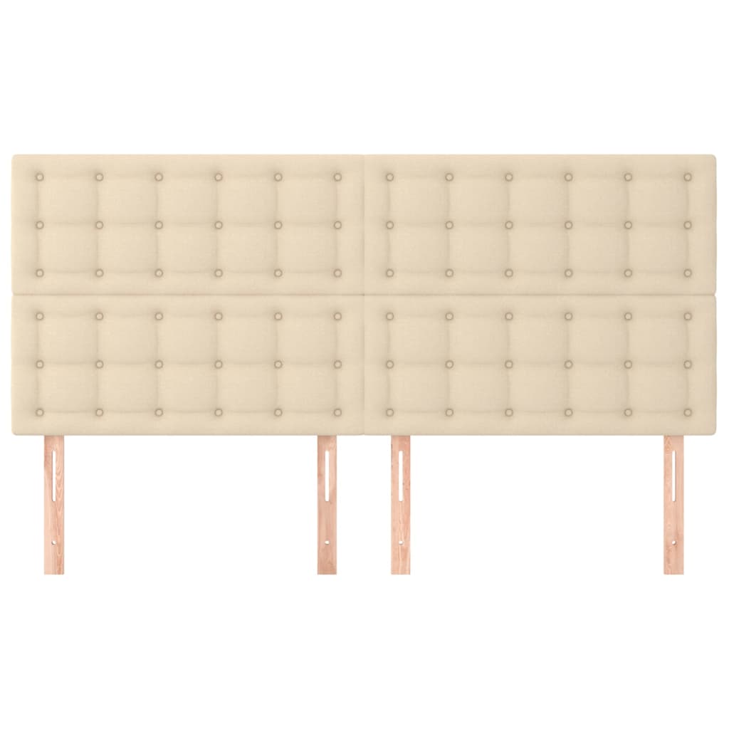 Cabeceira creme 200x5x118/128 cm tecido
