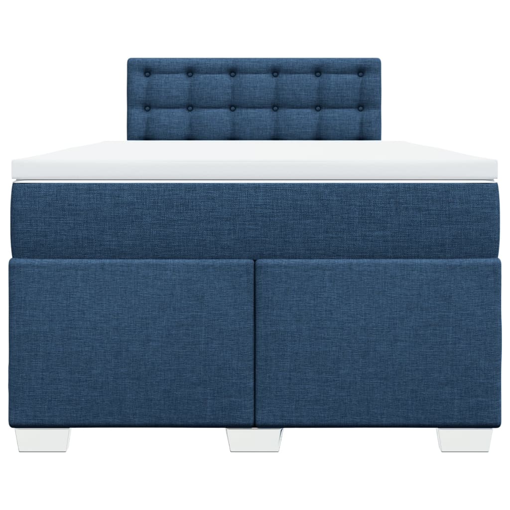 Cama com molas/colchão 120x200 cm tecido azul