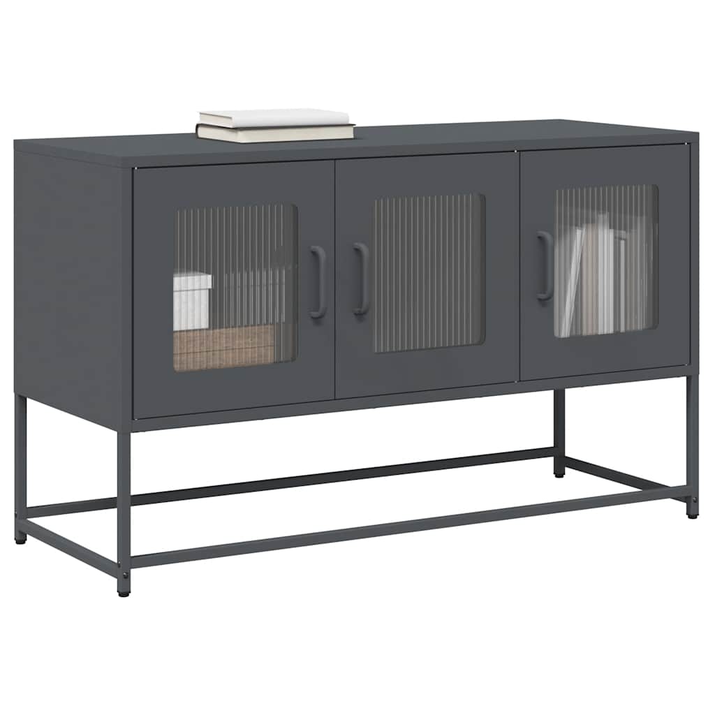 Móvel de TV 100,5x39x60,5 cm aço laminado a frio antracite