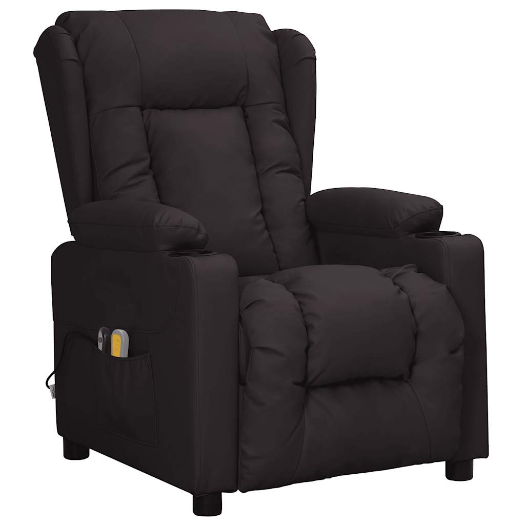 Poltrona de massagens elétrica couro artificial preto