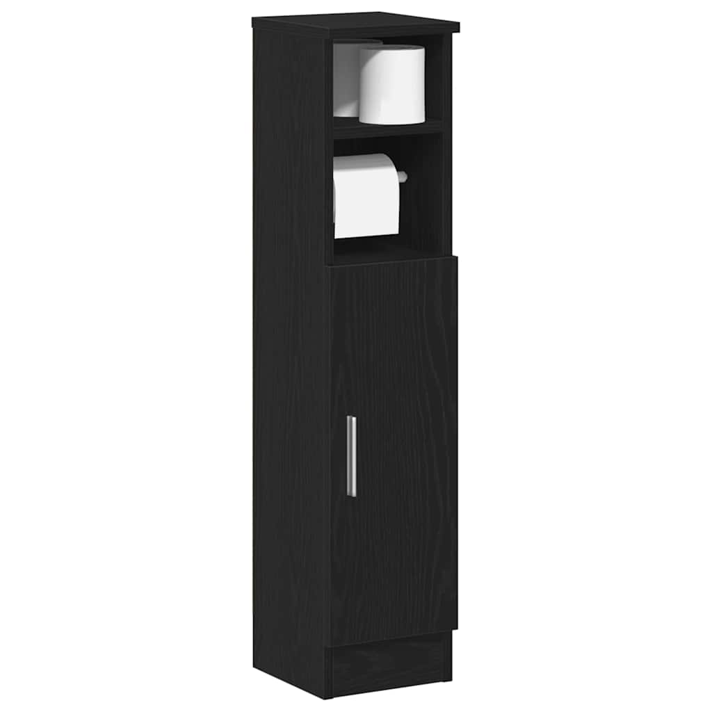 Móvel p/ casa de banho c/ suporte de rolos 20,5x22x90 cm preto