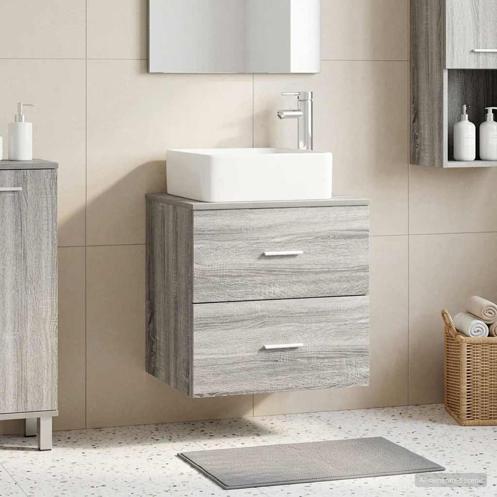 Vaidade com pia suspensa sonoma cinzento 49,5 x 41 x 63 cm