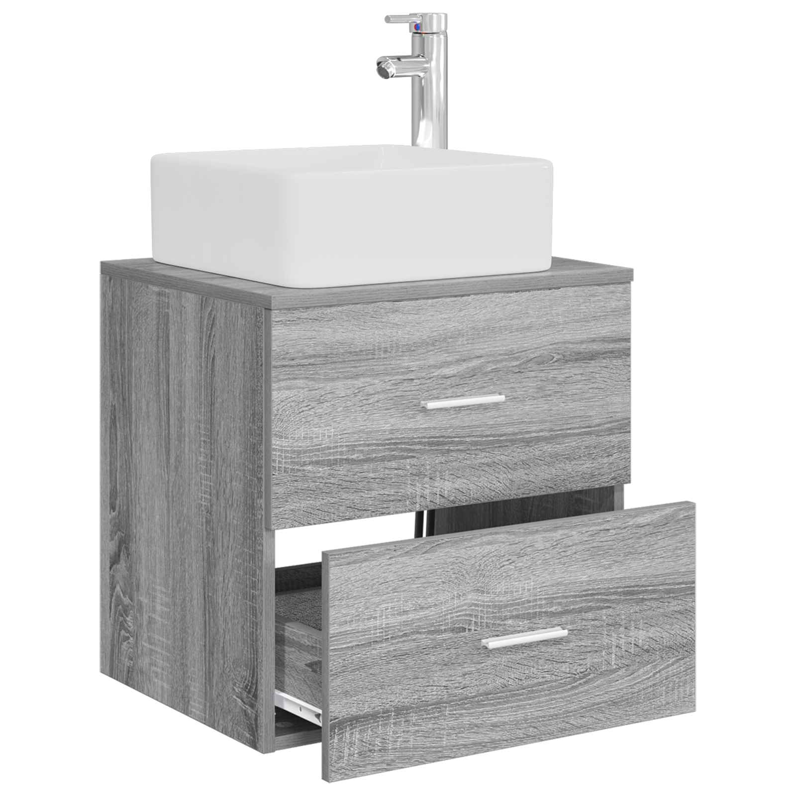 Vaidade com pia suspensa sonoma cinzento 49,5 x 41 x 63 cm