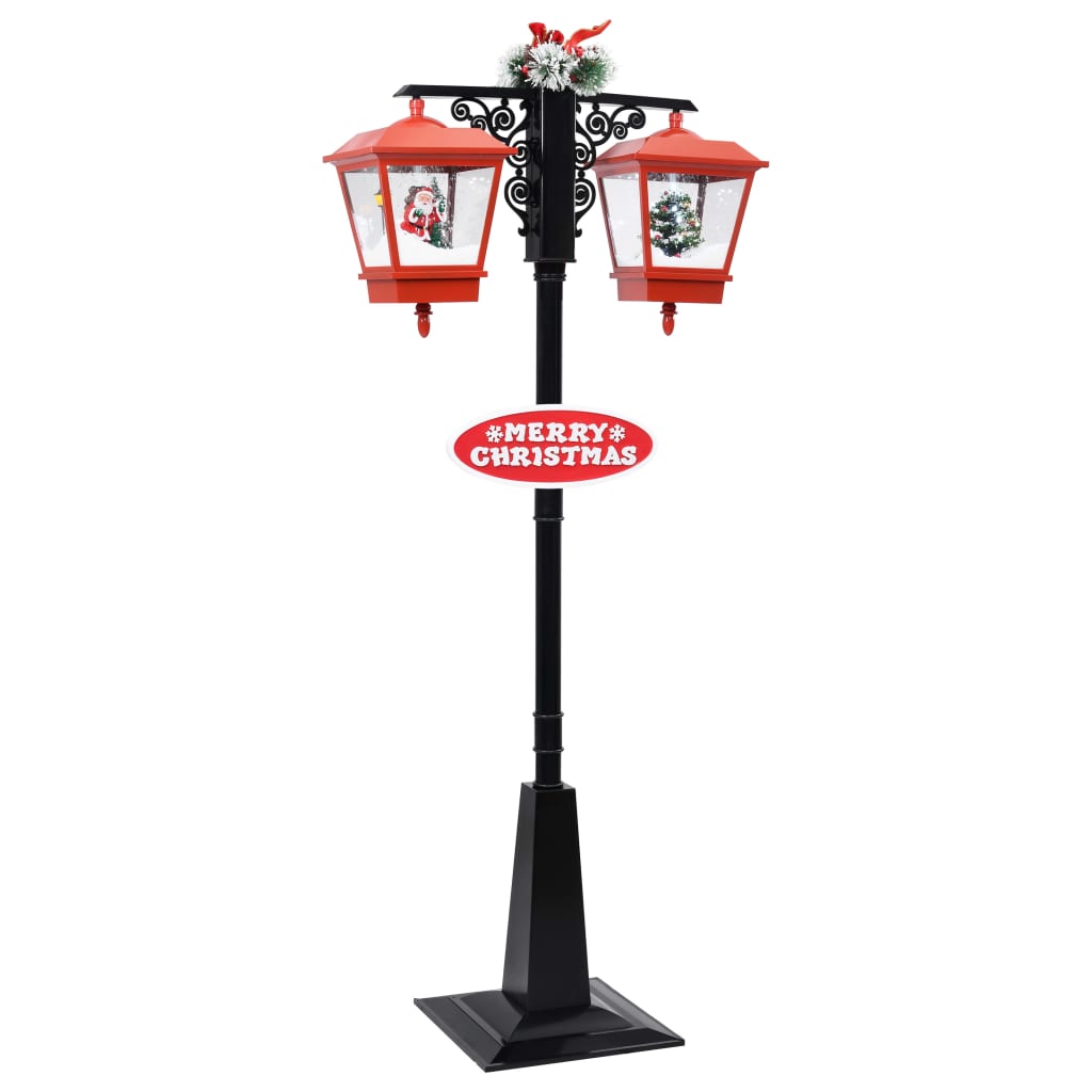 Candeeiro de rua pai natal 81x40x188 cm PVC preto e vermelho